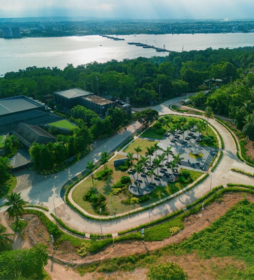 Samal Shores Residenza Entry Statement with View of Discovery Samal and SIDC Bridge